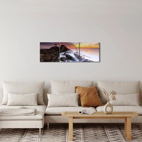 Hegy a ködben képe (órával) (90x30 cm)