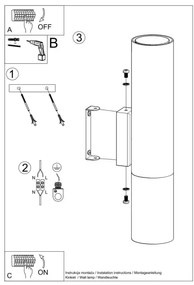 Sollux SL.0938 - Fali lámpa LOOPEZ 2xGU10/10W/230V fekete/króm