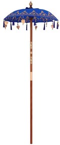 Napernyő Alappal Kék, Barna 250 cm Pamut, Fa