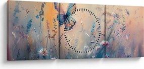 Kép - Rét pillangóval II (órával) (90x30 cm)