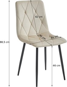 AKCIÓ Szürke bársony étkezőszék LIBRA fekete lábakkal II. minőség