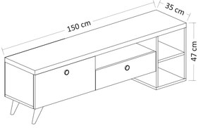 TV asztal/szekrény Paria (fekete). 1067149