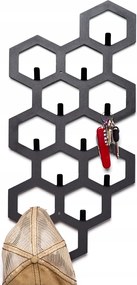 Hexagon #4 Fekete Ruhaakasztó Fém