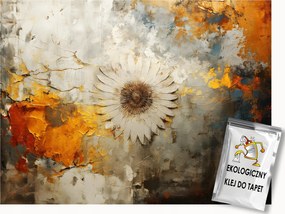 Fotótapéta Flizelina Fal Szerkezet Vakolat Fehér Virág 3D 400x280 ragasztó