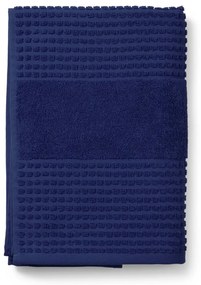 Sötétkék frottír bio pamut fürdőlepedő 70x140 cm Check – JUNA