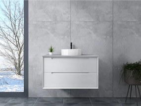 Genova || White fürdőszoba szekrény mosdóval 80 cm