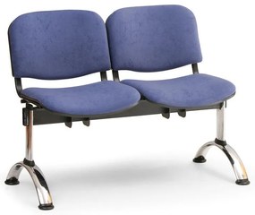 VIVA kárpitozott pad, 2 üléses - króm lábak, fekete