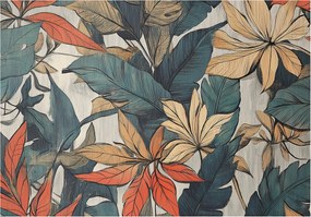 Fotótapéta levelek 3D Hatás Modern elegáns nappali hálószoba Szuper Hatás