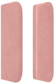 rózsaszín bársony fejtámla 103x16x78/88 cm