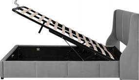 Kárpitozott hidraulikus ágy 140 x 190, franciaágy szürke