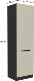 Magas szekrény, kasmír/fekete, ARAKA 60 DK-210 2F