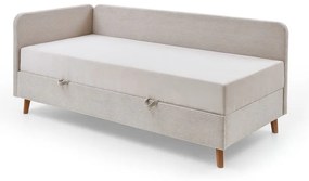 Bézs kárpitozott egyszemélyes ágy tárolóhellyel 90x200 cm Cabana – Meise Möbel