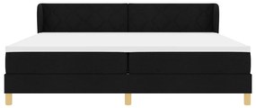 Boxspring Ágy Matracokkal - Fekete, 200x200 cm, Szövet
