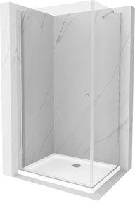 Mexen Pretoria, zuhanykabin 80 (ajtó) x 110 (fal) cm, 6mm átlátszó üveg, króm profil + fehér zuhanytálca, 852-080-110-01-00-4010