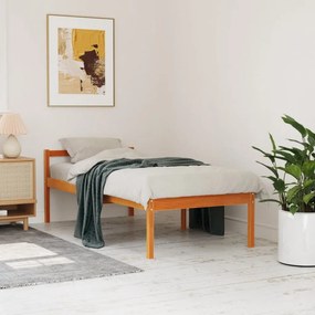 Viaszbarna tömör fenyőfa időseknek való ágy 75x190 cm