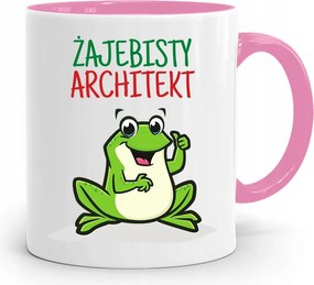 Rózsaszín Építész Bögre Békás Építész fényképes nyomtatással
