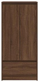 barna tölgy szerelt fa szekrény fiókkal 55,5x34x119,5 cm