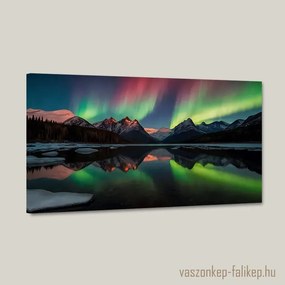 Sarki fény a hegyek felett tájkép – prémium vászonkép 60x34 cm