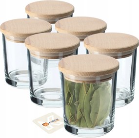 Üveg Tartályok 245ml Élelmiszer Fűszerek Tartály Készlet 6 db