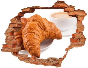 Fali matrica lyuk a falban Croissant és kávé nd-c-71215750