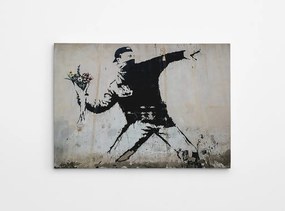 WY18 Banksy Virágdobáló vászonkép, 50 x 70 cm