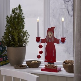 Piros karácsonyi fénydekoráció Sundborn – Star Trading