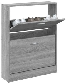 szürke sonoma színű szerelt fa cipősszekrény 59x17x81 cm