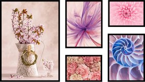 Nagy szett 5db Poszterek Képek rózsaszín virágok xxl