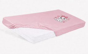 Bébi pamut gumis lepedő 60x120/70x140 - Cica mintával