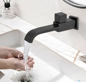 Fali fürdőszobai csaptelep EYN WC1142 vízeséses kifolyóval, matt fekete