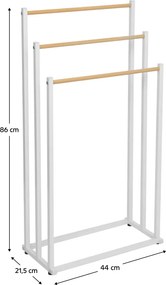 Törölközőtartó állvány, fehér, POLDO