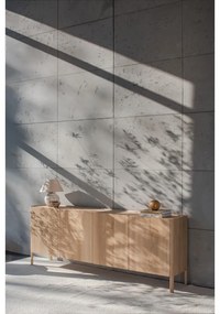 Natúr színű tölgyfa komód 220x85x42 cm Dvor – Gazzda