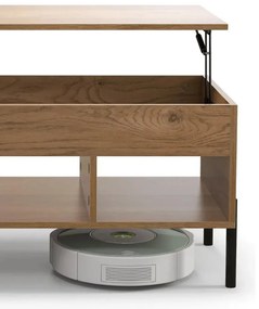 Dohányzóasztal emelhető asztallappal, natúr