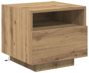 Éjjeli szekrények LED világítással 2 db Kézműves tölgy 40x39x37 cm