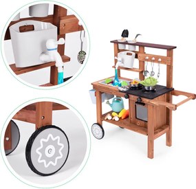 Fa kültéri gyerekkonyha kiegészítőkkel