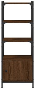 3 szintes barna tölgy szerelt fa könyvespolc 41 x 30 x 109,5 cm
