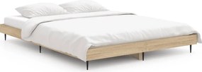 vidaXL sonoma tölgy színű szerelt fa ágykeret matrac nélkül 140x190 cm