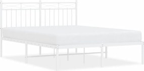 vidaXL fehér fém ágykeret fejtámlával 140 x 200 cm