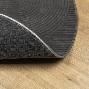 IZA antracit rövid szálú skandináv stílusú szőnyeg Ø 80 cm