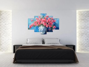 Kép - Váza rózsaszín virágokkal (150x105 cm)