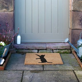 Kókuszrost lábtörlő 40x60 cm Cat – Artsy Doormats