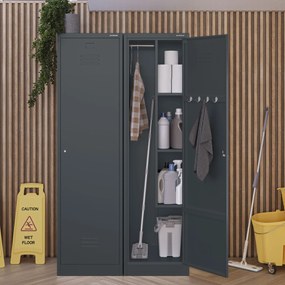 AGNES fém takarítószekrény, 500 x 1850 x 500 mm, antracit