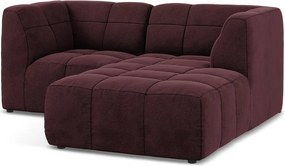 Borvörös bársony sarokkanapé (jobb oldali-heverő résszel) Aloha – Makamii