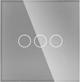 Érintőkapcsoló Fénykapcsoló Üveg Led Ezüst Szürke 3G Tripla