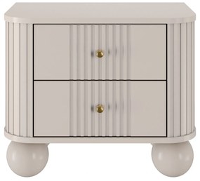 Vesper éjjeliszekrény készlet 56 cm - kasmír / arany fogantyúk / gömb alakú lábak