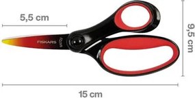 Olló, iskolai, 15 cm, FISKARS, ombré piros (IF1067853)
