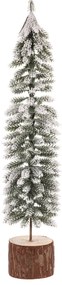 Karácsonyi dekoráció fenyőfa hófedte tuskón, 40 cm