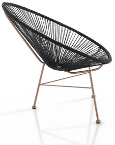 Fekete műrattan kerti fotel Numana – Tomasucci