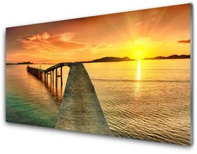 Akrilüveg fotó Sun Sea Bridge Landscape 125x50 cm