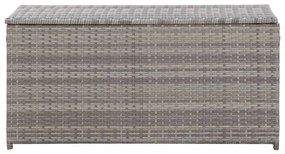 szürke polyrattan kerti tárolóláda 100 x 50 x 50 cm